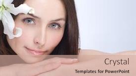  Presentation with beautiful skin - Slides consisting of beautiful spa woman portrait clear fresh skin background and a coral colored foreground
