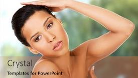  Presentation with beautiful skin - Slides enhanced with beautiful-spa-woman-with-fresh background and a coral colored foreground