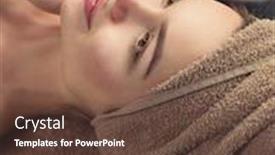  Presentation with acne woman - Audience pleasing slide deck consisting of beautiful-spa-woman backdrop and a tawny brown colored foreground