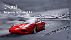  Presentation with speed - Cool new presentation design with beautiful-speed-red-sportscar backdrop and a gray colored foreground