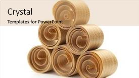  Presentation with wood - PPT theme featuring closeup of a handsome man in blue shirt sitting and holding his hands background and a gray colored foreground