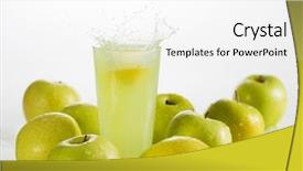  Presentation with splash - Beautiful presentation design featuring beautiful splash of apple juice backdrop and a  colored foreground