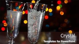  Presentation with christmas lights - Presentation featuring beautiful-splash-of-champagne-glasses background and a wine colored foreground