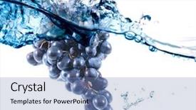  Presentation with fruit water - PPT theme featuring beautiful splashes a clean water and fruit background and a teal colored foreground