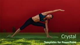 Presentation with healthy lifestyle - Beautiful presentation design featuring beautiful-sportive-woman-doing-yoga backdrop and a tawny brown colored foreground
