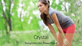  Presentation with running race - Slides having beautiful sports fitness model living background and a mint green colored foreground