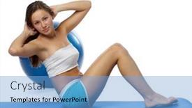  Presentation with exercises - PPT theme having beautiful-sports-girl-does-exercises and a light blue colored foreground