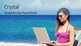  Presentation with sporty - Amazing slide set having beautiful sporty and sexy woman backdrop and a  colored foreground