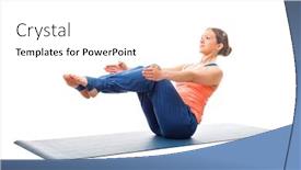  Presentation with sporty - Amazing slides having beautiful sporty fit woman doing ashtanga vinyasa yoga asana paripurna navasana - boat pose beginner variation isolated on white background backdrop and a white colored foreground