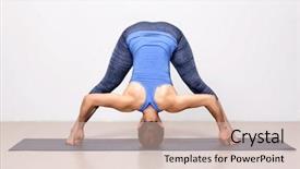  Presentation with forward - Colorful presentation theme enhanced with beautiful sporty fit woman practices ashtanga vinyasa yoga asana prasarita padottanasana d - wide legged forward bend d backdrop and a soft green colored foreground