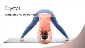  Presentation with forward - Amazing PPT theme having beautiful sporty fit woman practices ashtanga vinyasa yoga asana prasarita padottanasana c - wide legged forward bend c isolated on white background backdrop and a white colored foreground