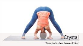  Presentation with forward - Cool new PPT theme with beautiful sporty fit woman practices ashtanga vinyasa yoga asana prasarita padottanasana a - wide legged forward bend a isolated on white background backdrop and a lemonade colored foreground