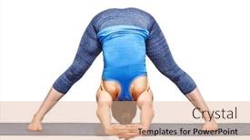  Presentation with sporty - Audience pleasing PPT theme consisting of beautiful-sporty-fit-woman-practices backdrop and a lemonade colored foreground