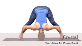  Presentation with forward - PPT theme featuring beautiful sporty fit woman practices ashtanga vinyasa yoga asana prasarita padottanasana d - wide legged forward bend d isolated on white background and a soft green colored foreground
