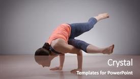  Presentation with sage - PPT layouts having beautiful-sporty-fit-yogini-woman background and a coral colored foreground