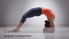  Presentation with sporty - Audience pleasing slide deck consisting of beautiful-sporty-fit-yogini-woman backdrop and a light gray colored foreground