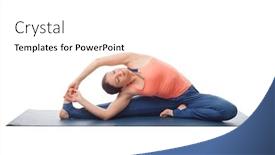  Presentation with sporty - Cool new PPT layouts with beautiful-sporty-fit-yogini-woman backdrop and a white colored foreground