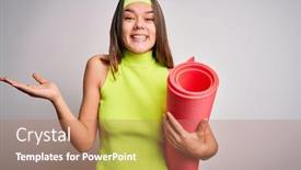  Presentation with victory sport - Beautiful slide deck featuring beautiful-sporty-girl-doing-sport backdrop and a coral colored foreground