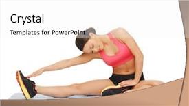  Presentation with exercise sport - Slides having beautiful sporty woman doing exercise background and a white colored foreground