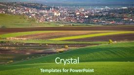  Presentation with forest beautiful spring nature - Audience pleasing slides consisting of beautiful spring fields small city backdrop and a tawny brown colored foreground