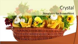  Presentation with beautiful spring flowers - Colorful slide set enhanced with beautiful-spring-flowers-in-basket backdrop and a blonde colored foreground