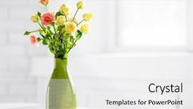  Presentation with beautiful spring flowers - Cool new slides with beautiful spring flowers in vase backdrop and a white colored foreground