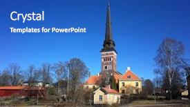  Presentation with beautiful houses - Amazing theme having beautiful spring sunny day sweden backdrop and a teal colored foreground