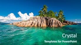  Presentation with island - Slide set featuring beautiful st pierre island background and a ocean colored foreground