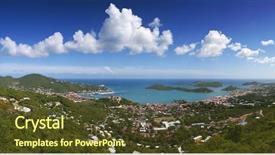  Presentation with virgin islands - Audience pleasing theme consisting of beautiful st thomas virgin islands backdrop and a tawny brown colored foreground
