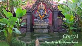  Presentation with hanuman - Slide deck with beautiful statue from hanuman background and a tawny brown colored foreground