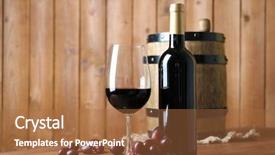  Presentation with table grape - Presentation theme enhanced with beautiful still life with wine and grape on wooden table background and a coral colored foreground