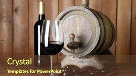  Presentation with table grape - Audience pleasing presentation consisting of beautiful still life with wine and grape on wooden table backdrop and a tawny brown colored foreground