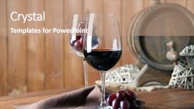  Presentation with table grape - Beautiful slides featuring beautiful still life with wine and grape on wooden table backdrop and a coral colored foreground