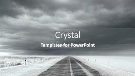  Presentation with snow - Audience pleasing presentation theme consisting of beautiful stormy sky with clouds backdrop and a gray colored foreground