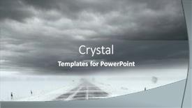  Presentation with snow - Presentation enhanced with beautiful stormy sky with clouds background and a gray colored foreground
