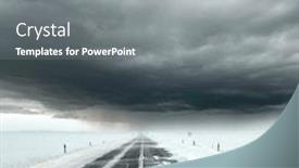  Presentation with snow - Cool new PPT theme with beautiful-stormy-sky-with-clouds backdrop and a gray colored foreground