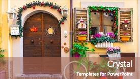  Presentation with decoration - Slide deck enhanced with beautiful street decoration with vintage background and a red colored foreground