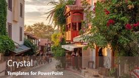  Presentation with boutique - Theme featuring beautiful-street-in-the-kas background and a tawny brown colored foreground