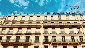  Presentation with city buildings - Presentation design with beautiful-street-view-of-buildings background and a teal colored foreground