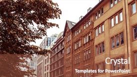  Presentation with old buildings - Presentation theme consisting of beautiful street view of traditional old buildings in berlin background and a tawny brown colored foreground