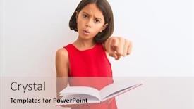  Presentation with girl reading - Beautiful theme featuring beautiful-student-child-girl-reading backdrop and a lemonade colored foreground