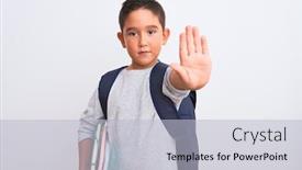  Presentation with student - Beautiful theme featuring beautiful-student-kid-boy-wearing backdrop and a light blue colored foreground