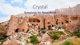  Presentation with cappadocia - Presentation theme consisting of beautiful-stunning-nature-landscape-rock background and a sky blue colored foreground
