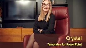  Presentation with modern elegant - Presentation theme having beautiful-stylish-middle-aged-woman background and a tawny brown colored foreground
