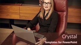  Presentation with modern elegant - Presentation theme consisting of beautiful-stylish-middle-aged-woman background and a tawny brown colored foreground