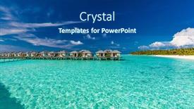  Presentation with lagoon - Presentation featuring beautiful-summer-beach-paradise background and a ocean colored foreground