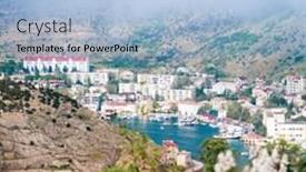  Presentation with summer - Presentation theme consisting of beautiful-summer-day-crimea-balaklava background and a light blue colored foreground