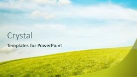  Presentation with rural - Presentation featuring beautiful-summer-fields-rural-landscape background and a sky blue colored foreground