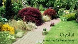  Presentation with garden - Amazing slide set having beautiful summer garden backdrop and a yellow colored foreground