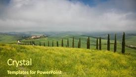  Presentation with summer trees - Colorful slide set enhanced with beautiful summer landscape with cypress backdrop and a  colored foreground